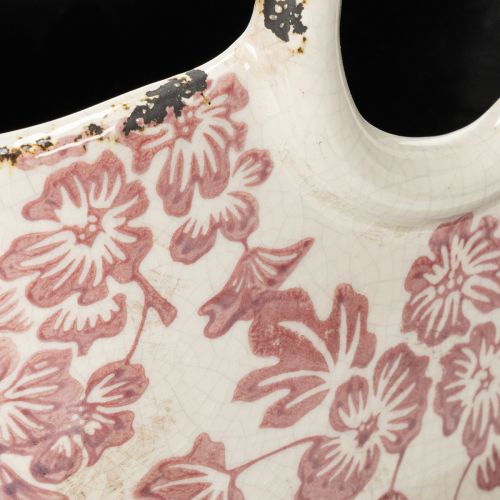 daiktų Dekoratyvinis augalų vazonas su rankena, gėlių formos, 21 cm