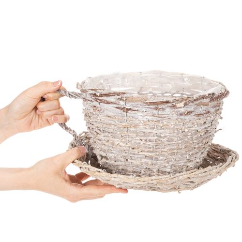 Didelis stalo papuošimas puodeliui su lėkštute, 34 cm | Floristik24.lt