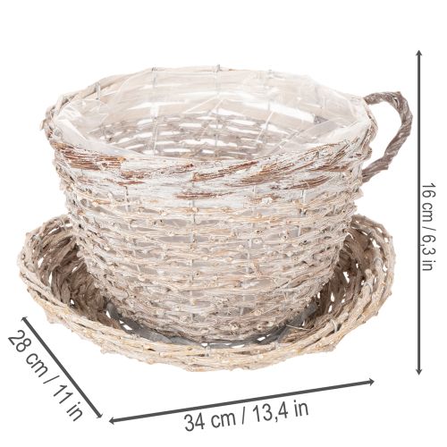 Didelis stalo papuošimas puodeliui su lėkštute, 34 cm | Floristik24.lt