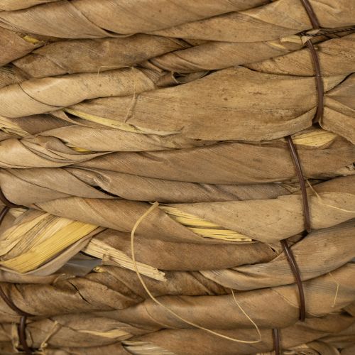 daiktų Sodinimo puodelis su lėkštute, mažas šiaudinis sodinimo krepšelis, Ø17cm, aukštis13cm