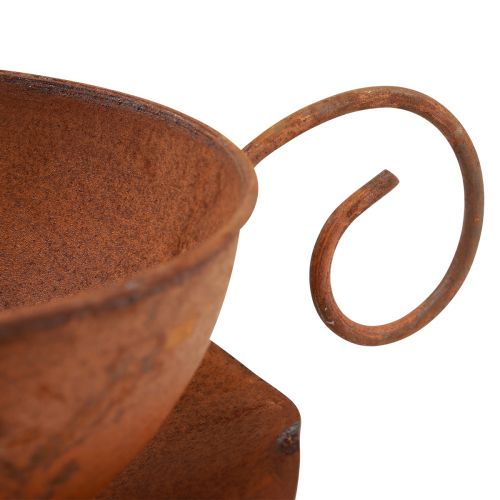 Floristik24 Augalų puodelis su lėkšte vazono rūdys Ø19,5cm H8cm