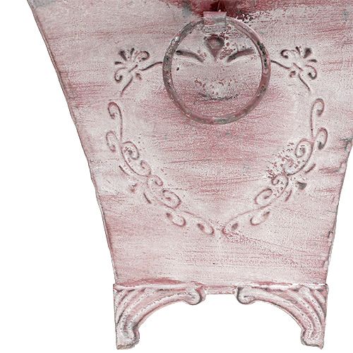 Floristik24 Lakštinio metalo vazonas kvadratinis rožinis 16,7 cm x 16,7 cm A16,5 cm