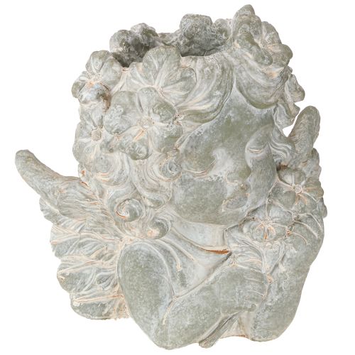Floristik24 Vazono angelo figūrėlės, akmens figūrėlė, kapo dekoracija, 19,5 × 12 × 19,5 cm