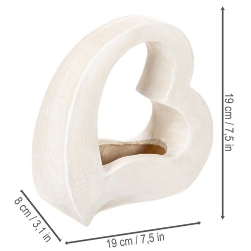 Širdies formos dekoracija sodinimui ir gėlių kompozicijoms, atviras dizainas, moderni širdies forma, 19 cm | Floristik24.lt