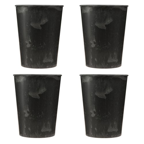 daiktų Augalinis vazonas plastikinis antracitas Ø13cm H16,5cm 4vnt