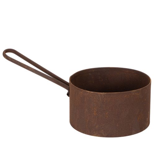 Metalinis augalų vazonas, sodintuvas, rūdžių spalvos keptuvė, dekoratyvinis elementas, Ø20cm, aukštis11cm pirkti | Floristik24.lt