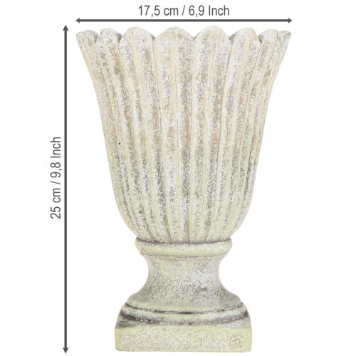 daiktų Augalų vazonas išlietas akmens trofėjus senovinio stiliaus pilkas Ø17,5cm H25cm