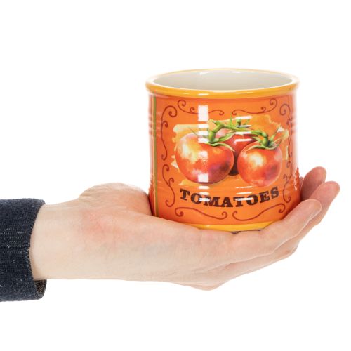 daiktų Pomidorų vazonų rinkinys, keraminiai dekoratyviniai gėlių vazonai virtuvei ir retro dekorui, 14 cm, 3 vnt. rinkinys