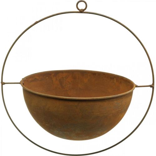 Floristik24 Dekoratyvinis dubuo metalinis dekoro žiedas patina pakabinamas dekoras Ø27cm