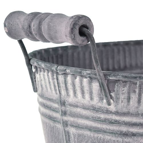 Floristik24 Vazonas vazonui Ovalus vazonas Metalinė pėda Purpurinė Balta L28cm