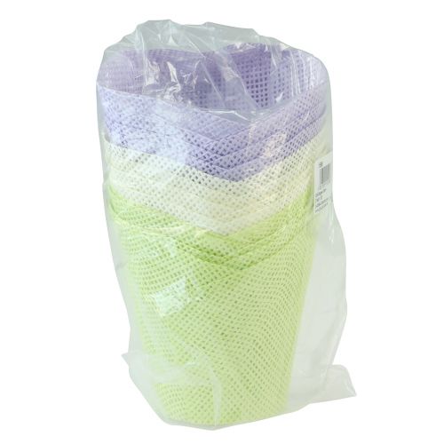 daiktų Vazonas augalams austas popierius žalia geltona violetinė Ø9cm H18cm 9 vnt