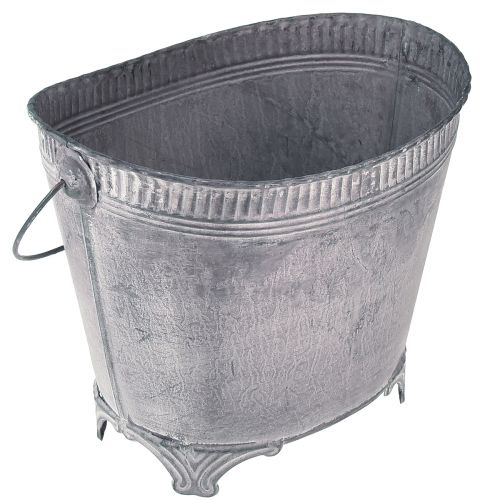 Floristik24 Augalų padėklas vazonas metalinis vazonas violetinis baltas H16,5cm