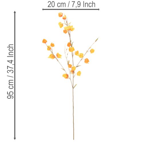 Dirbtinis kiniškas žibintas, fizalis su žiedais, 95 cm | Floristik24.lt