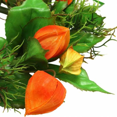 Floristik24 Fizalio vainikas dirbtinis oranžinis, žalias Ø28cm rudens puošmena