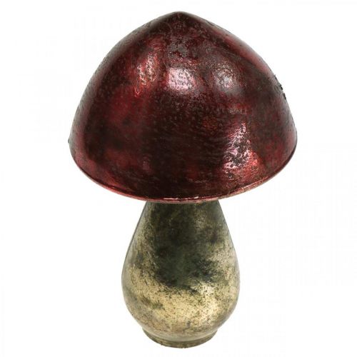 daiktų Dekoratyvinis grybų raudonas didelis stiklas rudens dekoras Ø14cm H23cm