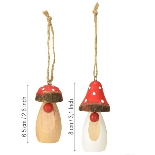 daiktų Grybas medžiui pakabinti baltas, rudas asorti 6,5/8cm 8 vnt