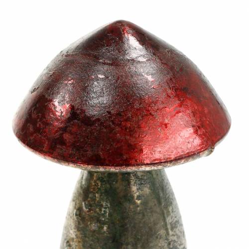 Floristik24 Dekoratyvinis grybas tamsiai raudonas stiklas H13cm