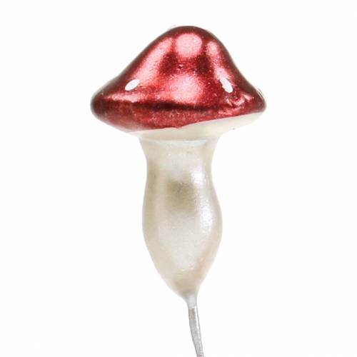 Floristik24 Rupūžės ant vielos raudonos, baltos metalinės 2cm 48 vnt