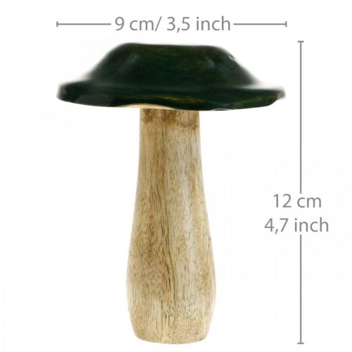 Floristik24 Grybų žalios mango medienos rudens puošmena iš medžio Ø9cmH11cm 2vnt
