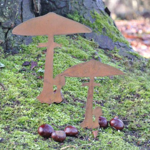 Floristik24 Rust deco grybų sodo kuolas metalinė rudens puošmena 44cm