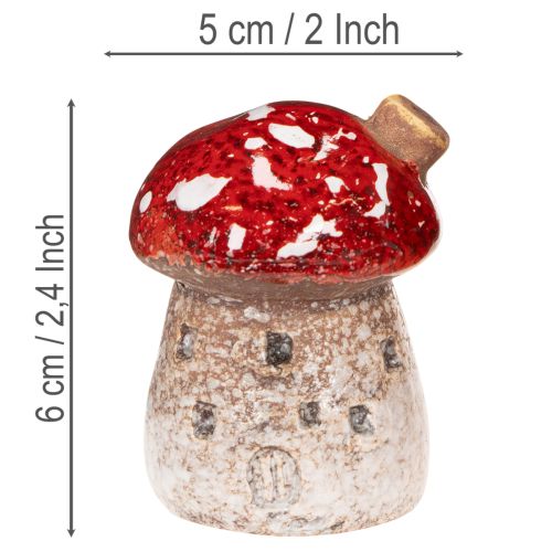 Grybų namo dekoracija Miniatiūrinis musmirės grybas 6cm 2vnt. | Floristik24.lt