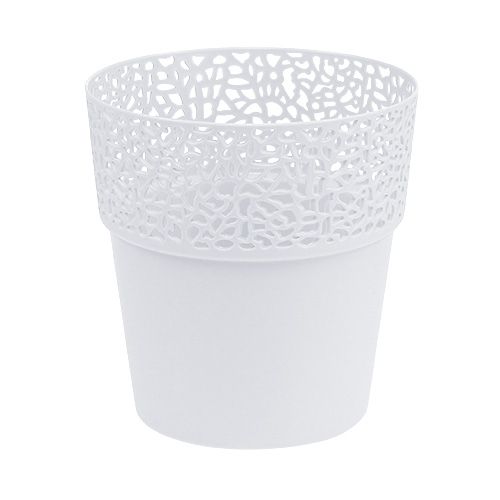 Plastikinis vazonėlis baltas Ø14,5cm H15,5cm 1vnt