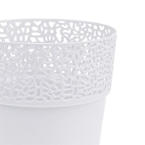 Plastikinė sėjamoji balta Ø14,5cm H15,5cm 1 vnt | Floristik24.lt