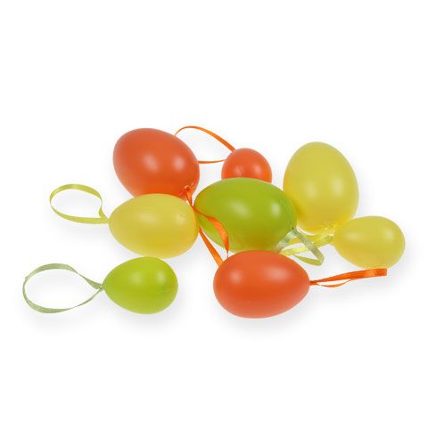 Floristik24 Plastikiniai dekoratyviniai velykiniai margučiai kabinti, asorti 24vnt