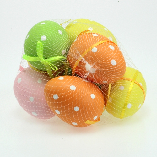 daiktų Plastikiniai kiaušiniai su taškais asorti. 9,5cm 8vnt