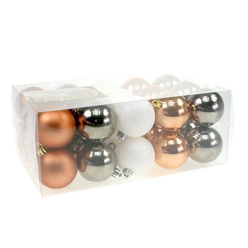 Floristik24 Plastikinis rutulinis mišinys rudos spalvos, vario Ø6cm 30vnt