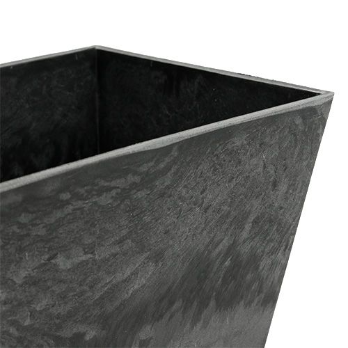 Floristik24 Kvadratinis plastikinis dubuo antracitas 20,5 cm x 13,5 cm H10,5 cm
