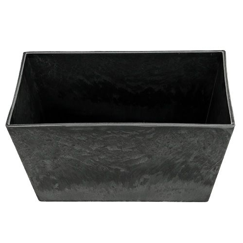 Floristik24 Kvadratinis plastikinis dubuo antracitas 20,5 cm x 13,5 cm H10,5 cm