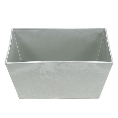 Floristik24 Kvadratinis plastikinis dubuo pilkas 20,5 cm x 13,5 cm H10,5 cm
