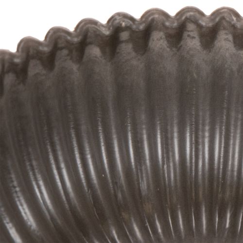 Briaunotas dubuo, antracito spalvos, dekoratyvinis dubuo, apvalus, 15 cm, 2 vnt. | Floristik24.lt