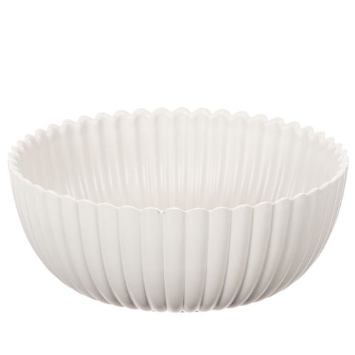 Apvalus, briaunotas baltas dubuo, universaliam dekoravimui, 15 cm, 2 vnt. pirkti | Floristik24.lt