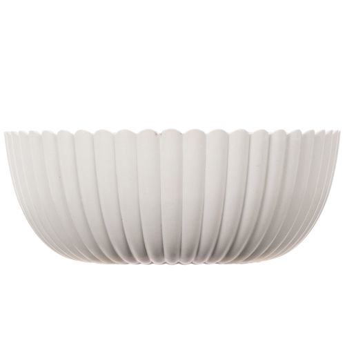 Apvalus, briaunotas baltas dubuo, universaliam dekoravimui, 15 cm, 2 vnt. | Floristik24.lt