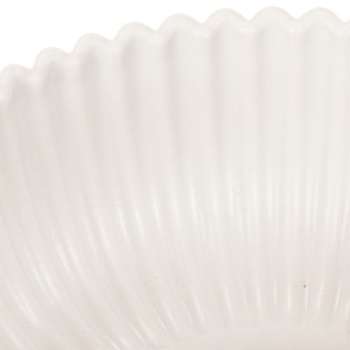 Apvalus, briaunotas baltas dubuo, universaliam dekoravimui, 15 cm, 2 vnt. | Floristik24.lt