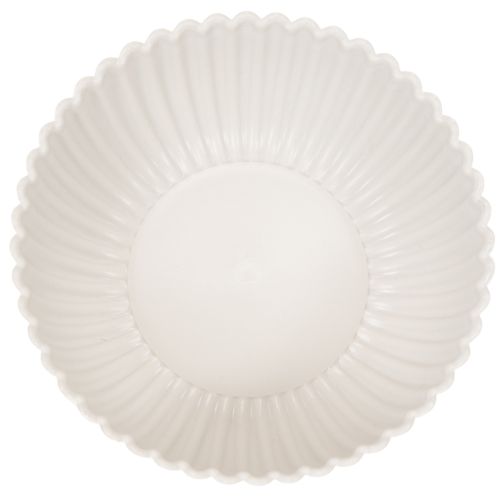 Apvalus, briaunotas baltas dubuo, universaliam dekoravimui, 15 cm, 2 vnt. | Floristik24.lt