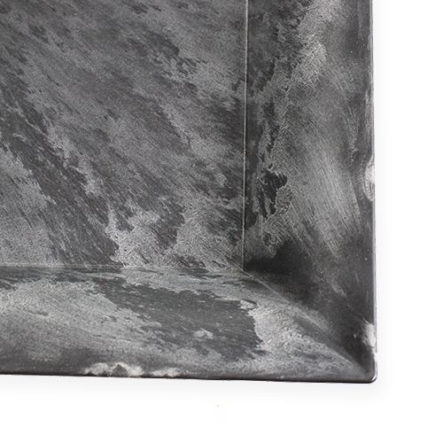 Floristik24 Kvadratinė plastikinė antracito lėkštė 31cm x 31cm