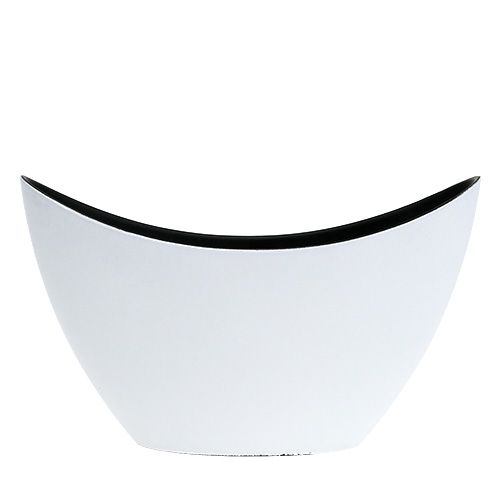 Floristik24 Balta plastikinė valtis 20cm x 9cm H12cm
