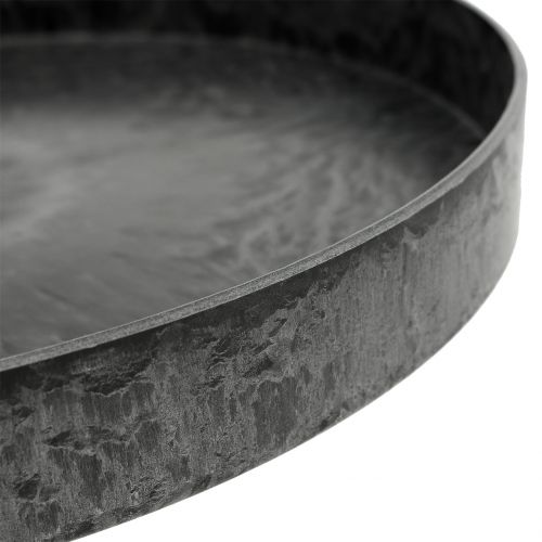 daiktų Plastikinės lėkštės dekoratyvinė lėkštė pilkai balta Ø22cm/27cm rinkinyje 2 vnt
