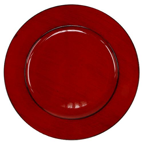 Plastikinė plokštelė Ø33cm raudona-juoda