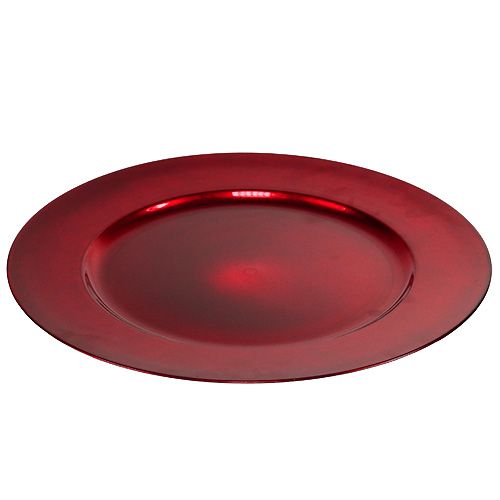 daiktų Plastikinė plokštė Ø33cm raudona su glazūruotu efektu