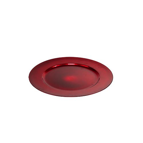 Floristik24 Plastikinė plokštelė raudona Ø17cm 10 vnt