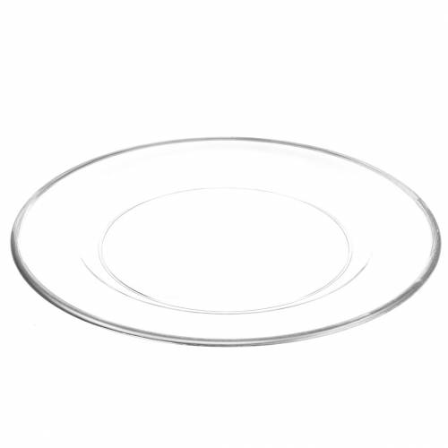 Floristik24 Dekoratyvinė lėkštė su sidabriniu apvadu skaidraus plastiko Ø33cm