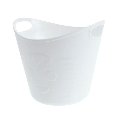 Floristik24 Plastikiniai puodai su rankenomis 12vnt. 14cmx12cm baltos spalvos
