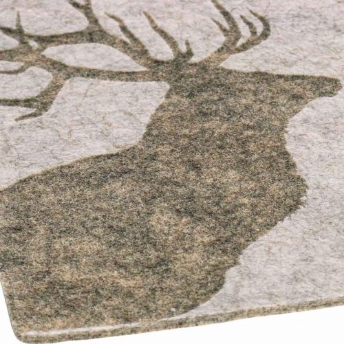 Floristik24 Kilimėlis Kalėdų stalo puošmena rudas veltinis 45×35cm 4vnt