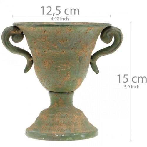 Floristik24 Metalinė amfora, augalinis puodelis, puodelis su rankenomis Ø12,5cm H15cm