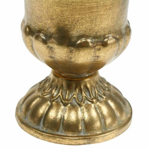 Floristik24 Puodelis antikvarinės išvaizdos auksinės spalvos metalas Ø9cm H12,5cm