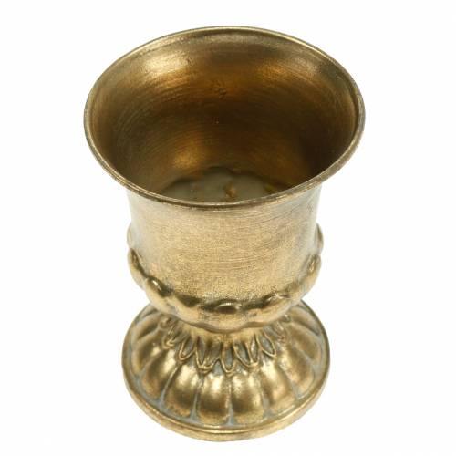 Floristik24 Puodelis antikvarinės išvaizdos auksinės spalvos metalas Ø9cm H12,5cm